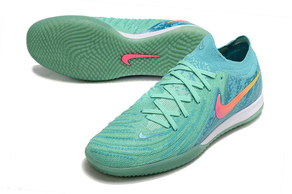 Chuteira Nike Futsal – Verde Água com Rosa