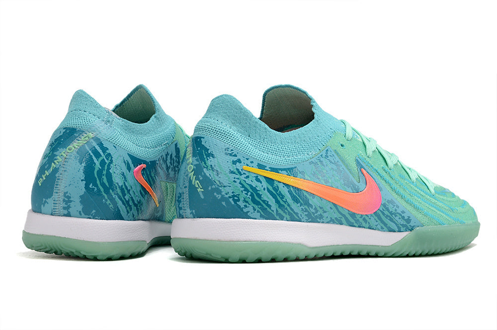 Chuteira Nike Futsal – Verde Água com Rosa