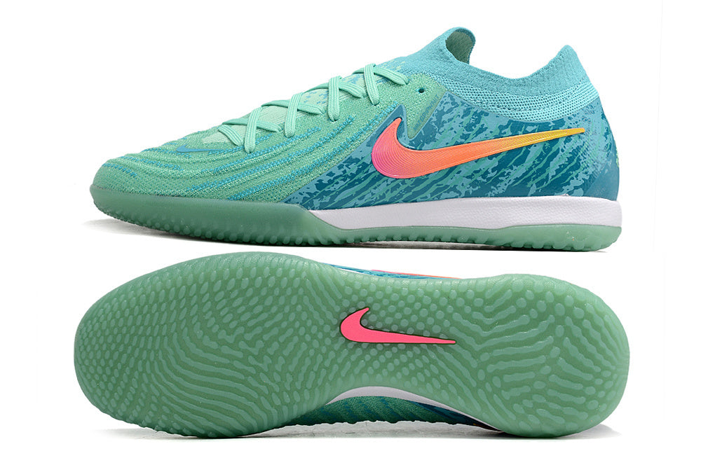 Chuteira Nike Futsal – Verde Água com Rosa