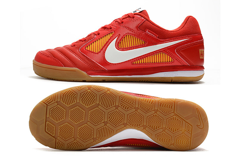 Chuteira Futsal Nike Gato – Vermelha com Detalhes Amarelos