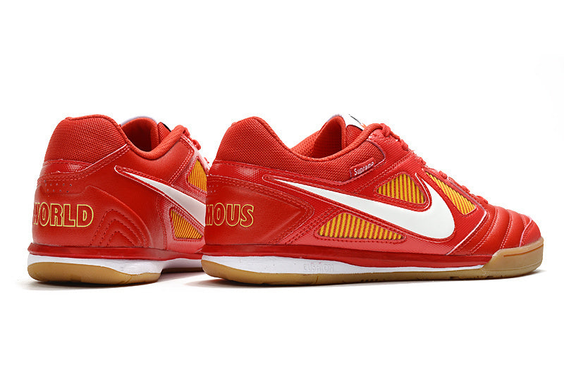 Chuteira Futsal Nike Gato – Vermelha com Detalhes Amarelos